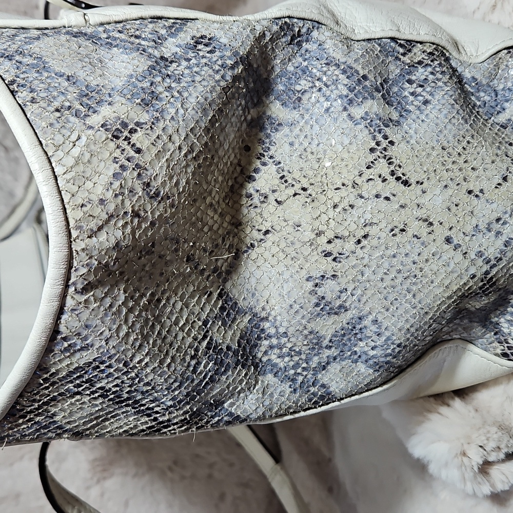 2014 EUC Coach Ivory Mixed Leather Python Alexis … - image 5